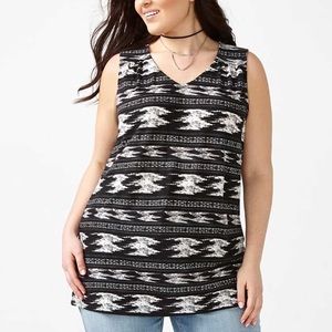 🆕 Penningtons Southwest Black and White Tank - 5X